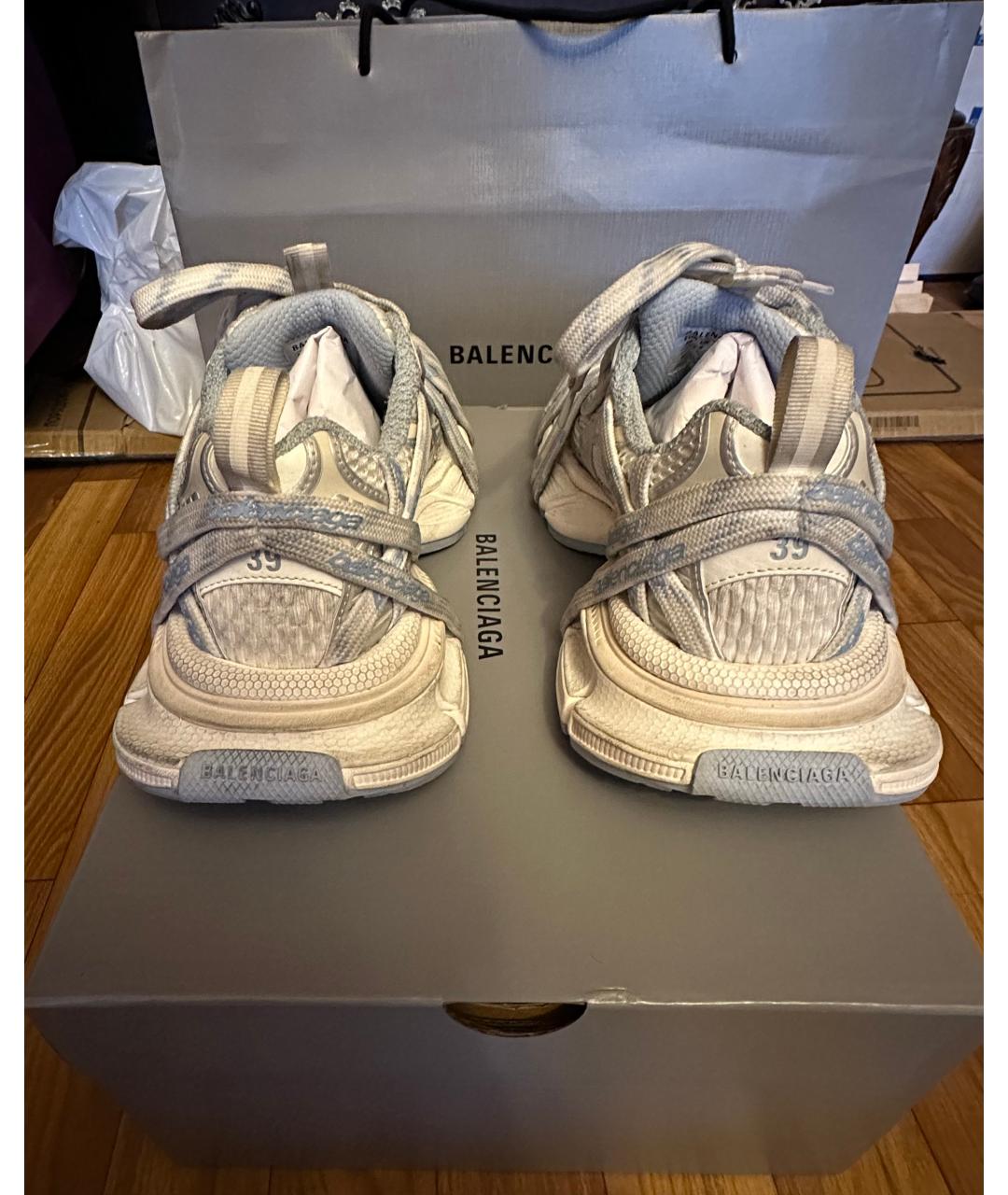 BALENCIAGA Белые текстильные кроссовки, фото 4