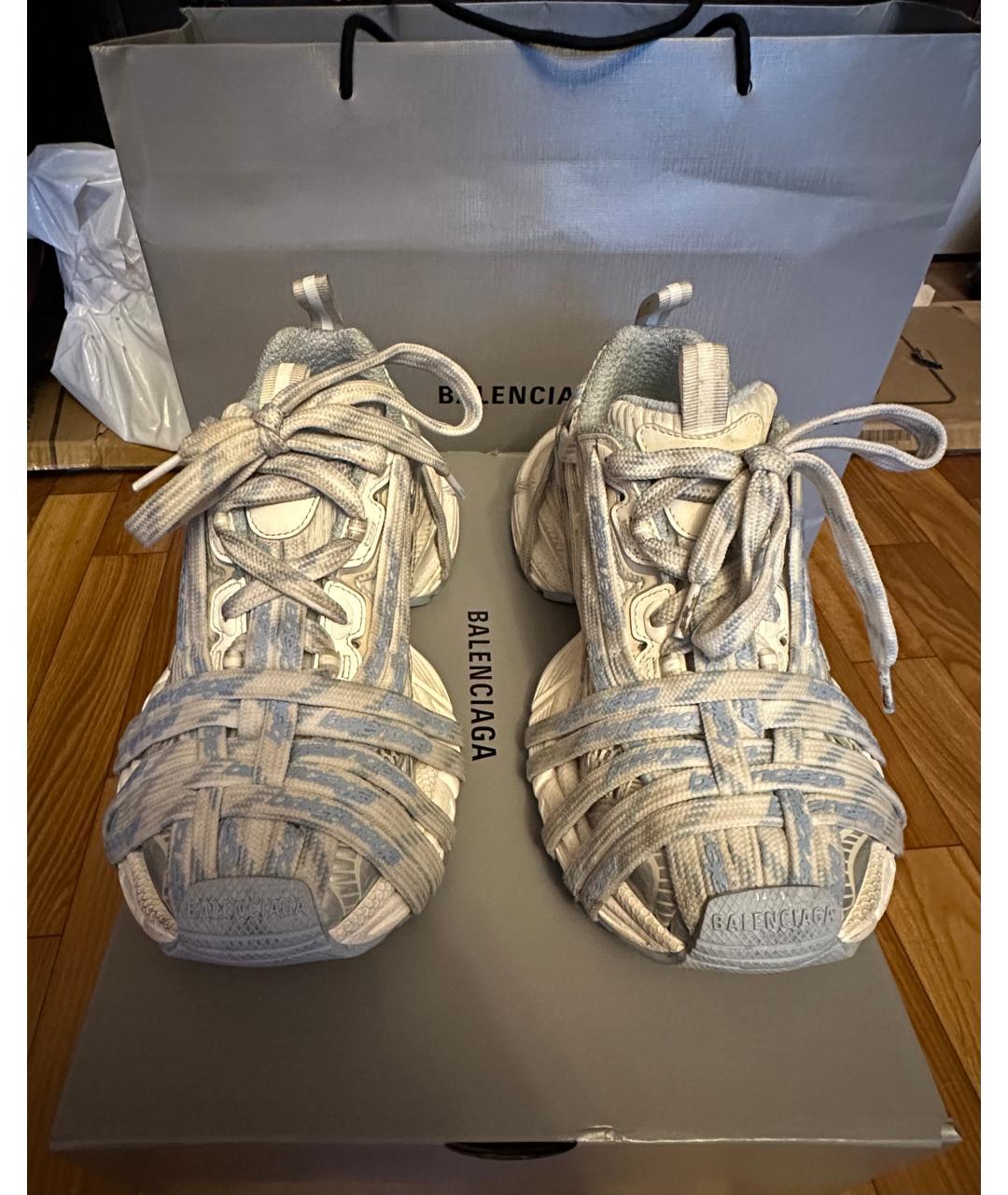 BALENCIAGA Белые текстильные кроссовки, фото 3