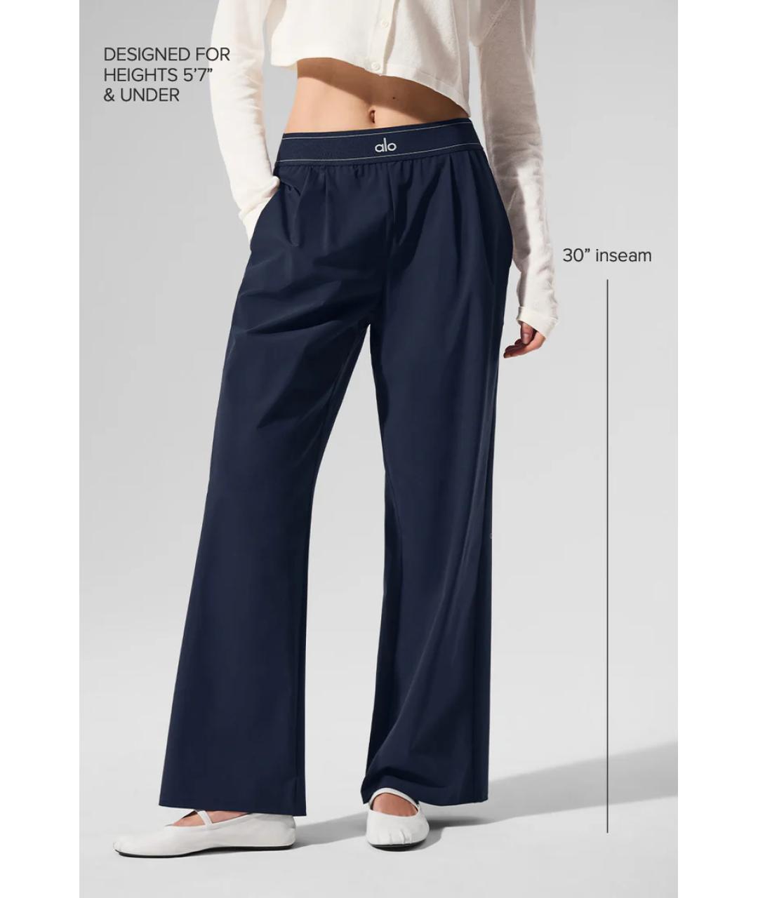 ALO YOGA Темно-синие прямые брюки, фото 3