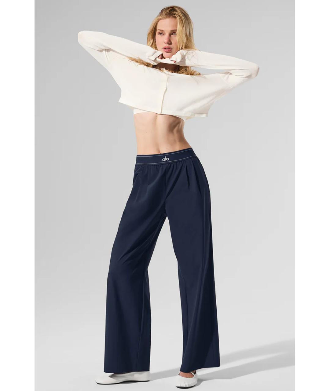 ALO YOGA Темно-синие прямые брюки, фото 5