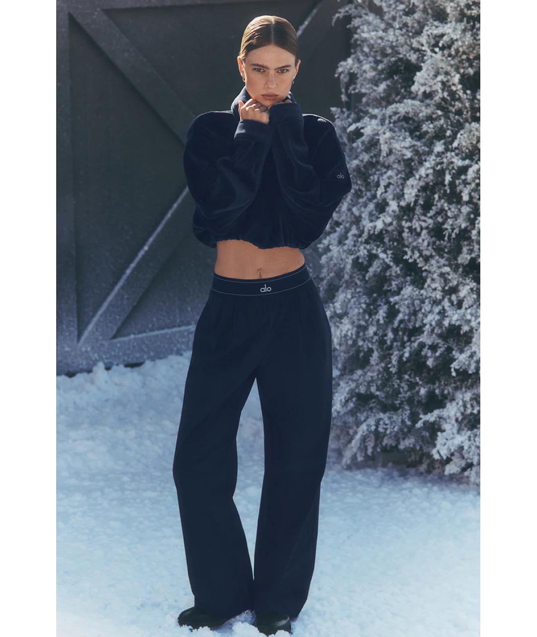 ALO YOGA Темно-синие прямые брюки, фото 2