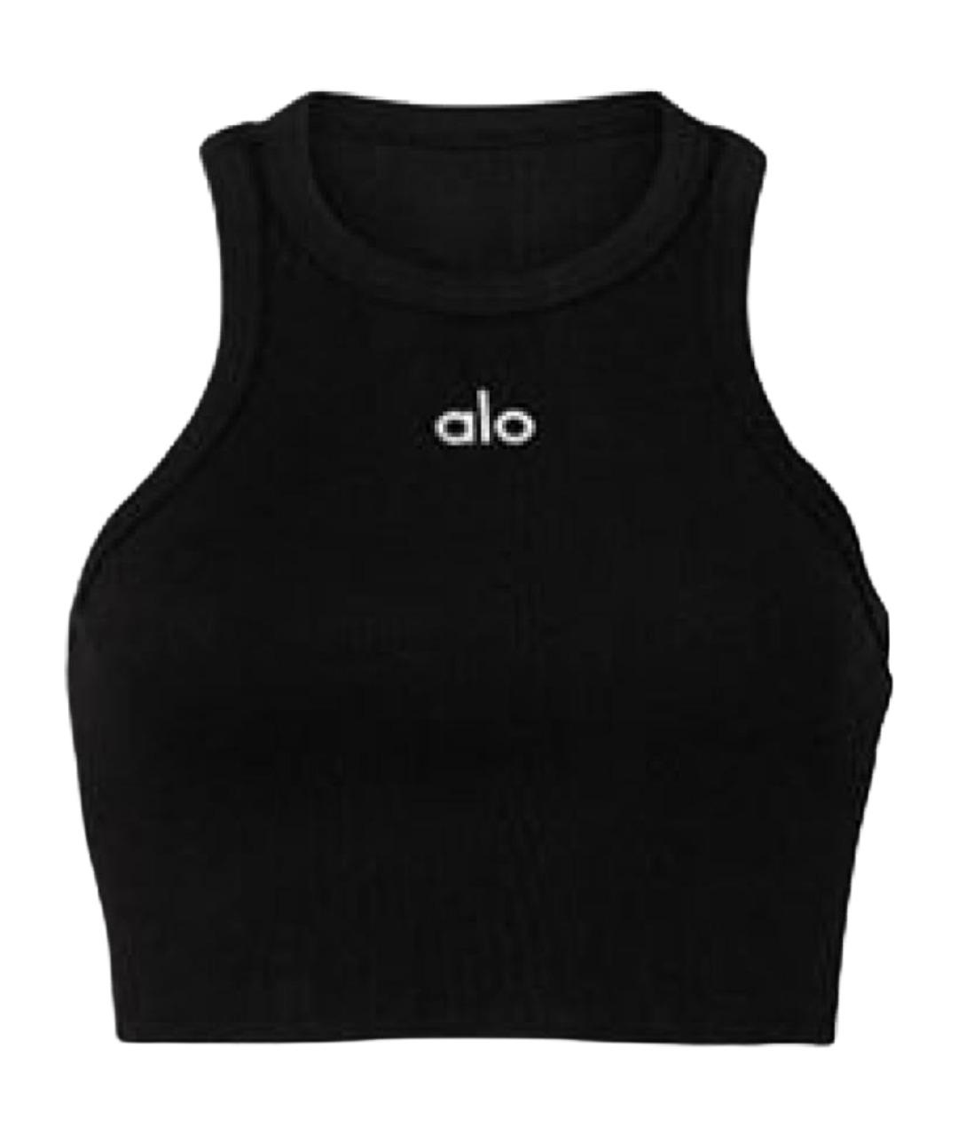 ALO YOGA Черная хлопковая майка, фото 1