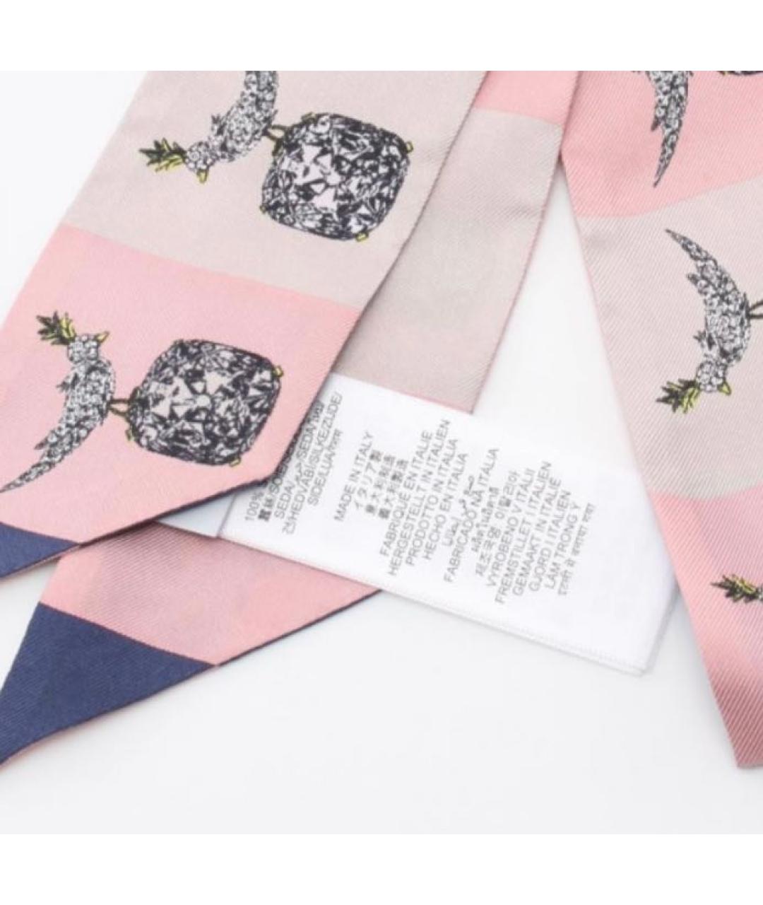 TIFFANY&CO Розовый шелковый платок, фото 4
