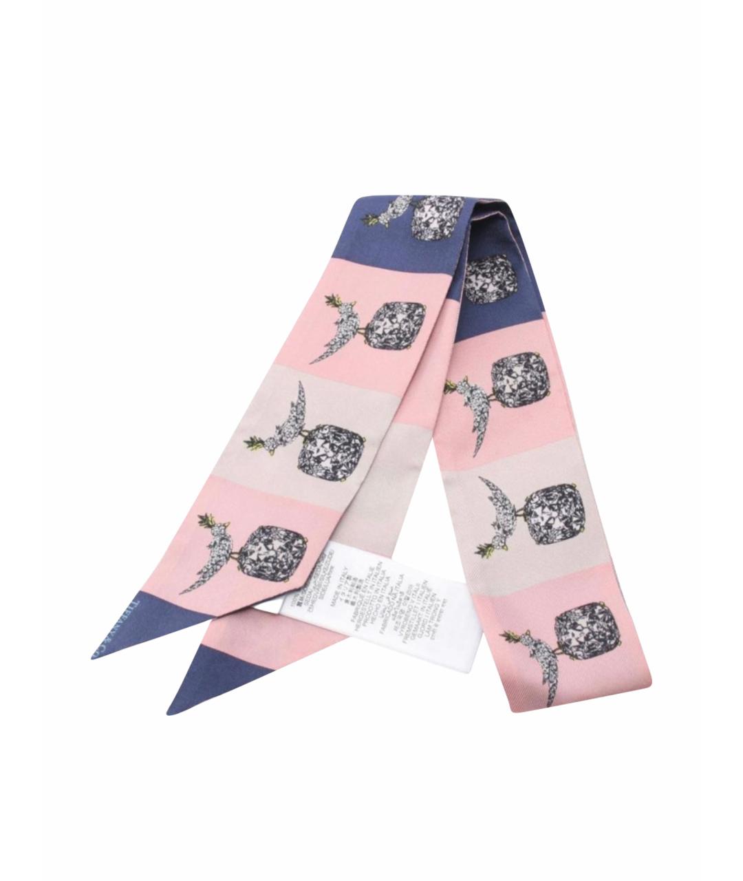 TIFFANY&CO Розовый шелковый платок, фото 1