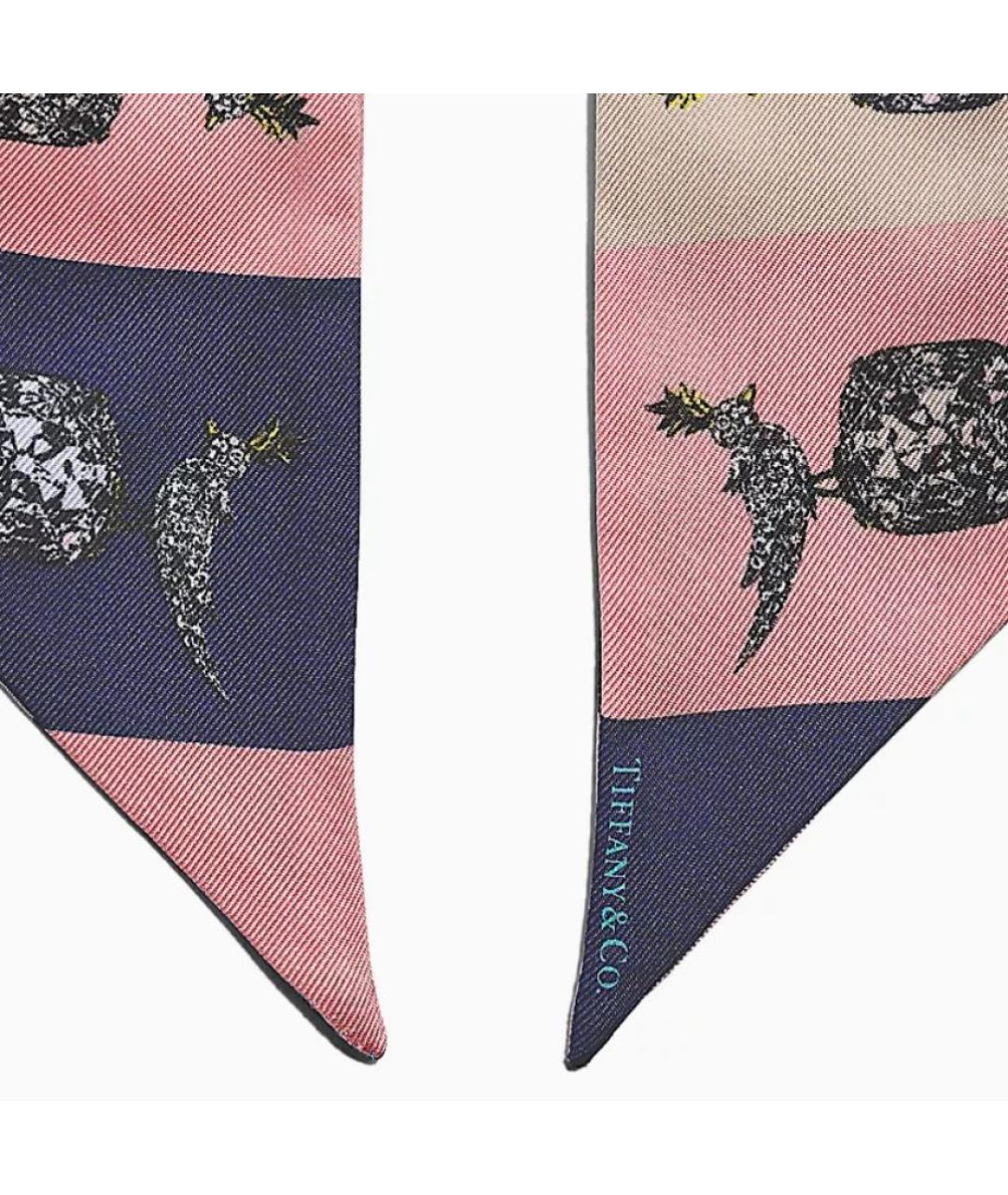 TIFFANY&CO Розовый шелковый платок, фото 5