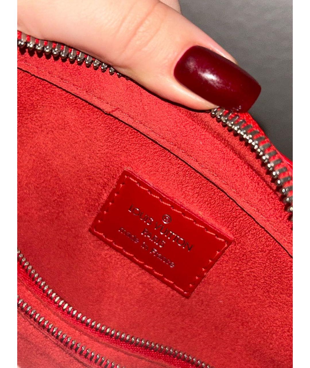 LOUIS VUITTON Красная кожаная сумка тоут, фото 5