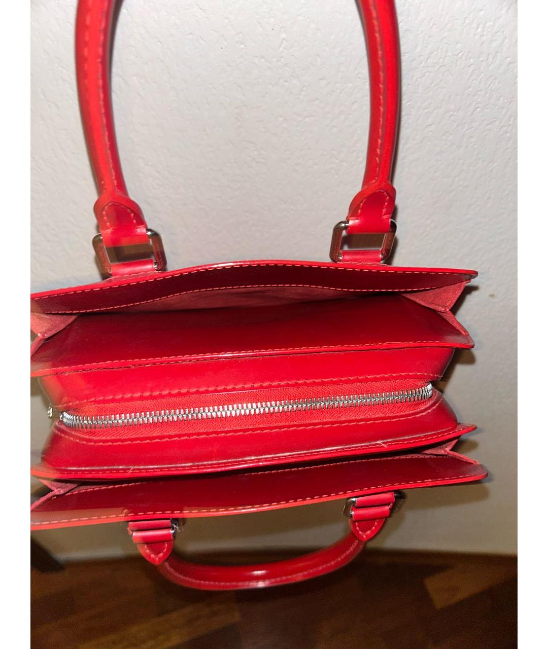 LOUIS VUITTON Красная кожаная сумка тоут, фото 4