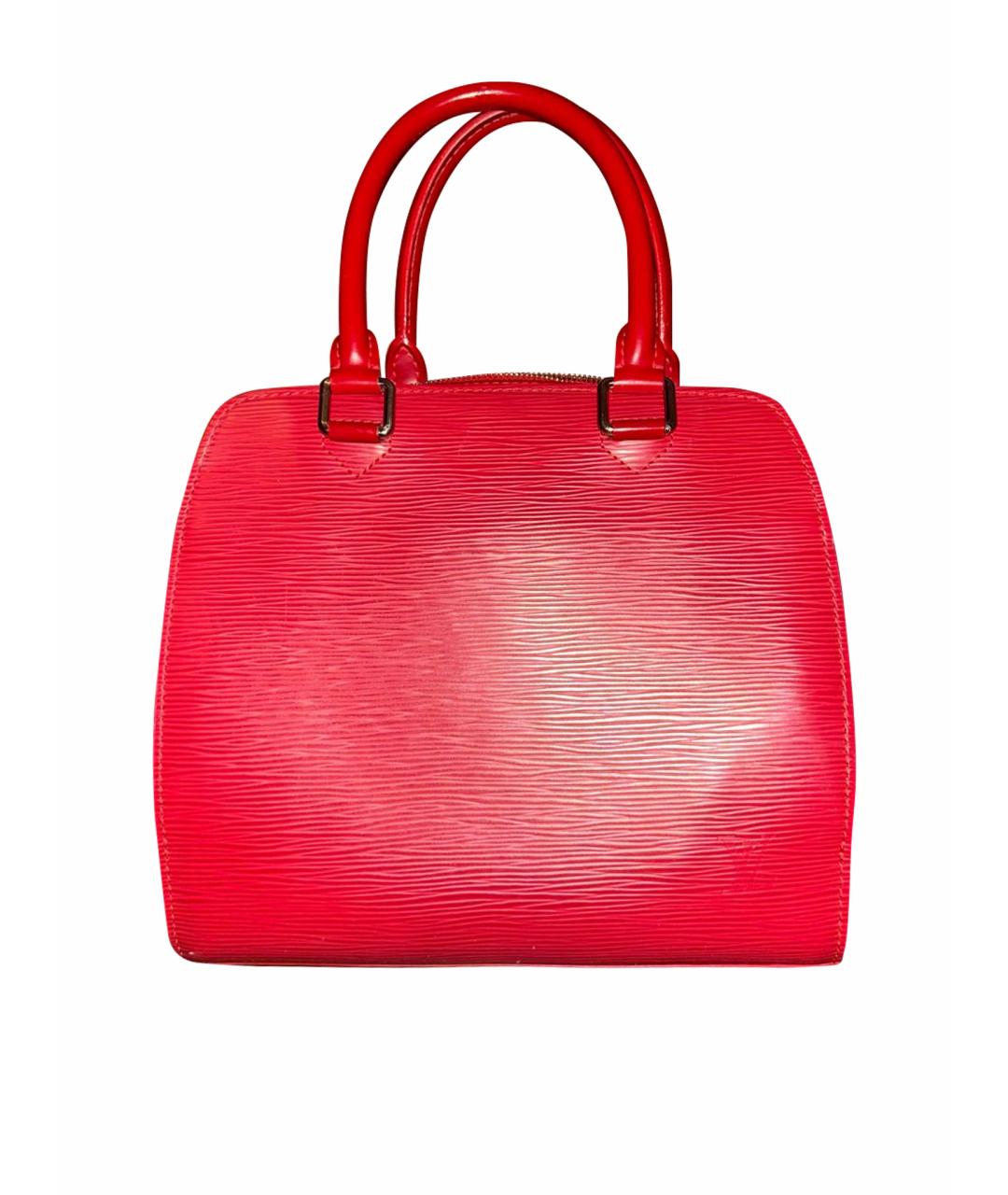 LOUIS VUITTON Красная кожаная сумка тоут, фото 1