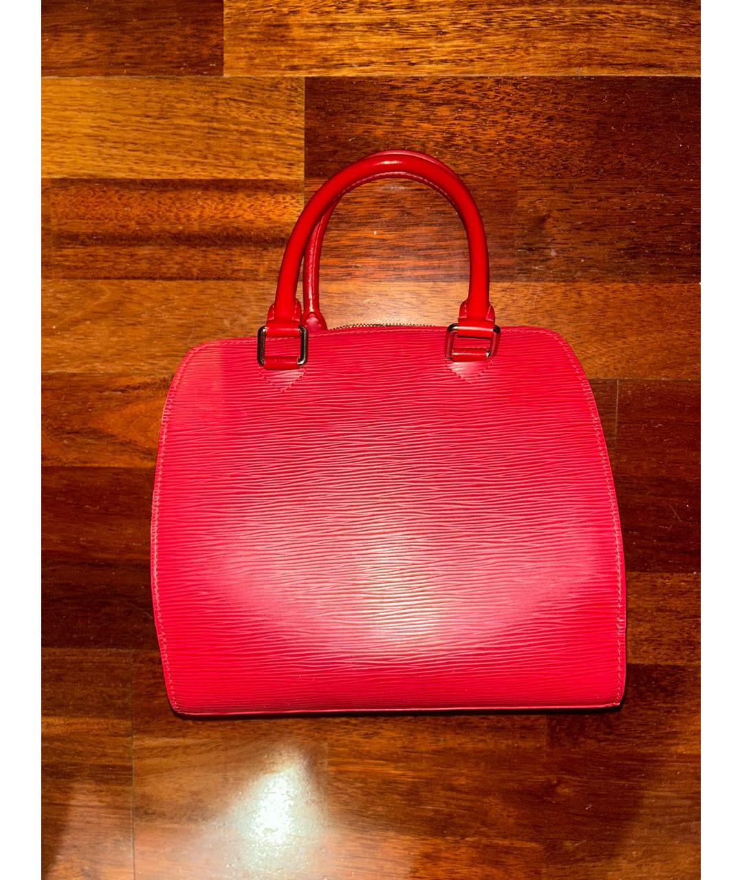 LOUIS VUITTON Красная кожаная сумка тоут, фото 3