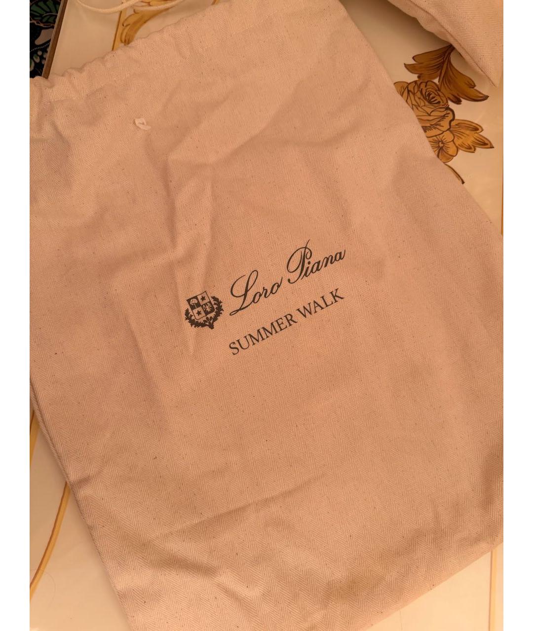 LORO PIANA Темно-синие замшевые низкие кроссовки / кеды, фото 7