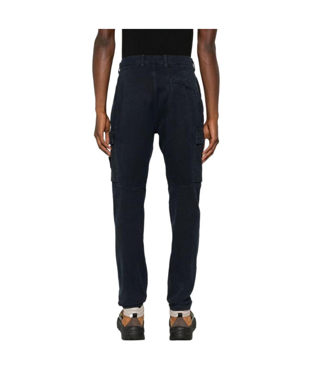 STONE ISLAND Темно-синие повседневные брюки, фото 3