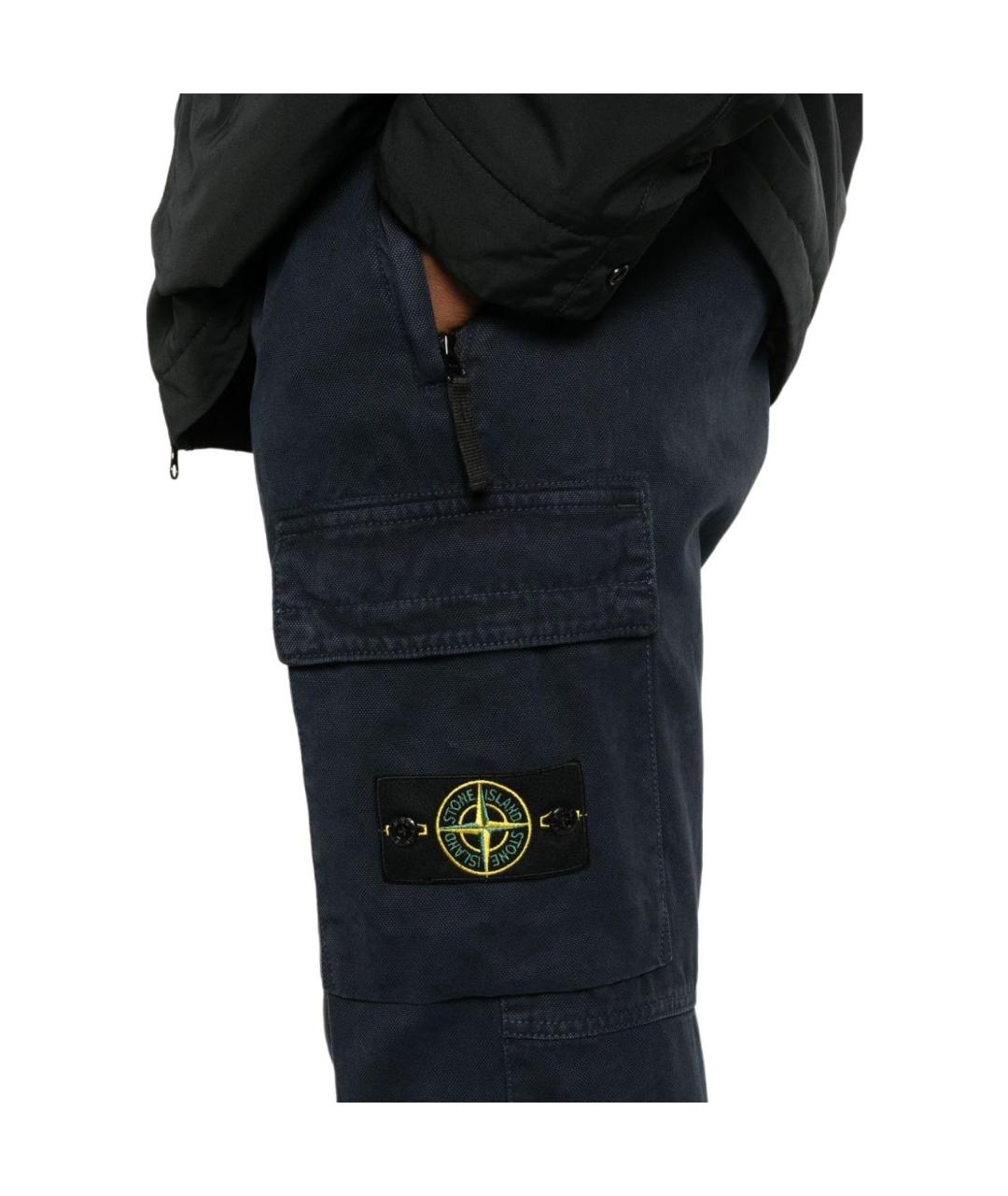 STONE ISLAND Темно-синие повседневные брюки, фото 5