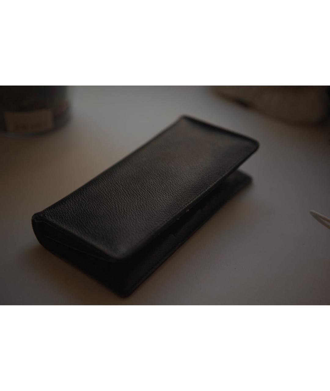 LOUIS VUITTON Черный кожаный кошелек, фото 5