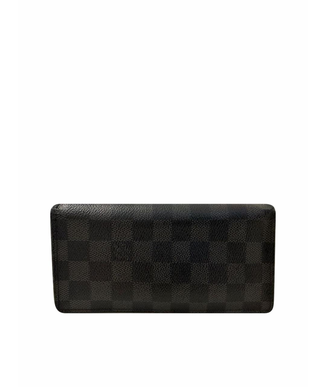 LOUIS VUITTON Черный кожаный кошелек, фото 1