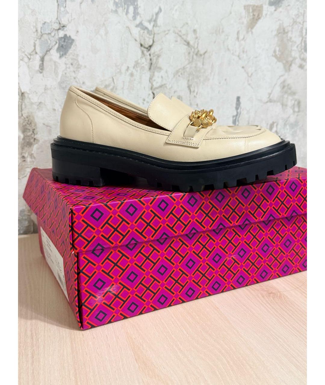 TORY BURCH Бежевые кожаные брогги и оксфорды, фото 8