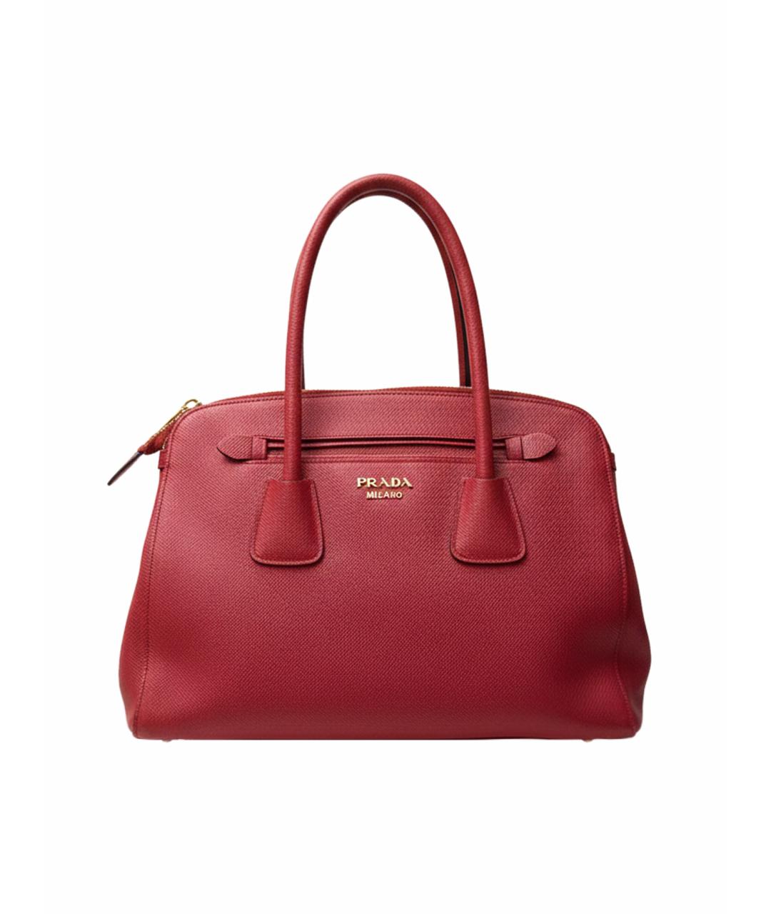 PRADA Красная кожаная сумка тоут, фото 1