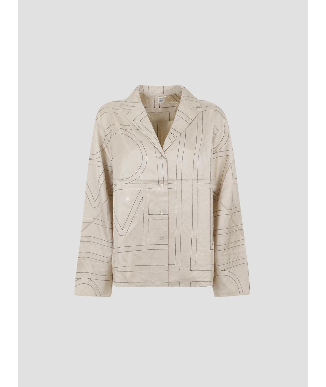 TOTEME Бежевая шелковая рубашка, фото 4