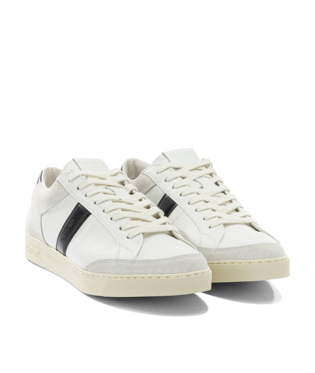 TOM FORD Белые замшевые низкие кроссовки / кеды, фото 2