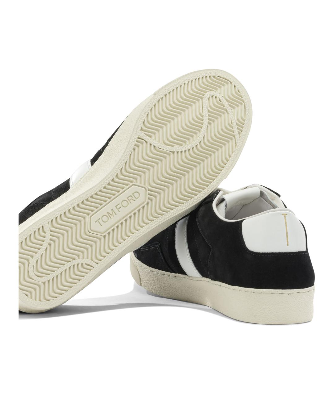 TOM FORD Черные замшевые низкие кроссовки / кеды, фото 5