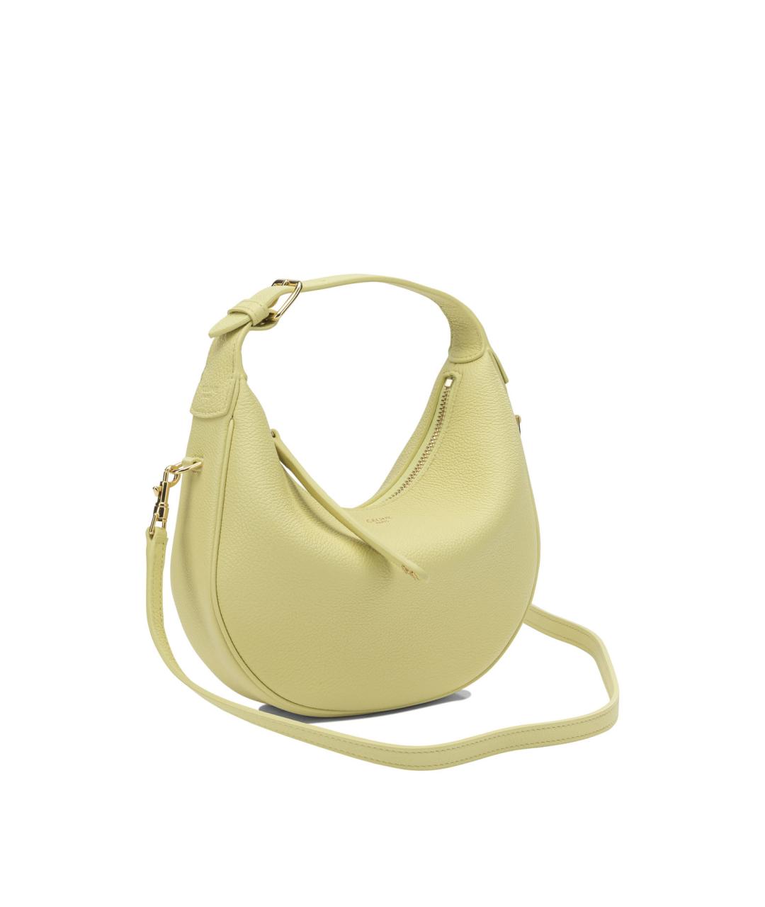 CELINE Желтая кожаная сумка с короткими ручками, фото 2