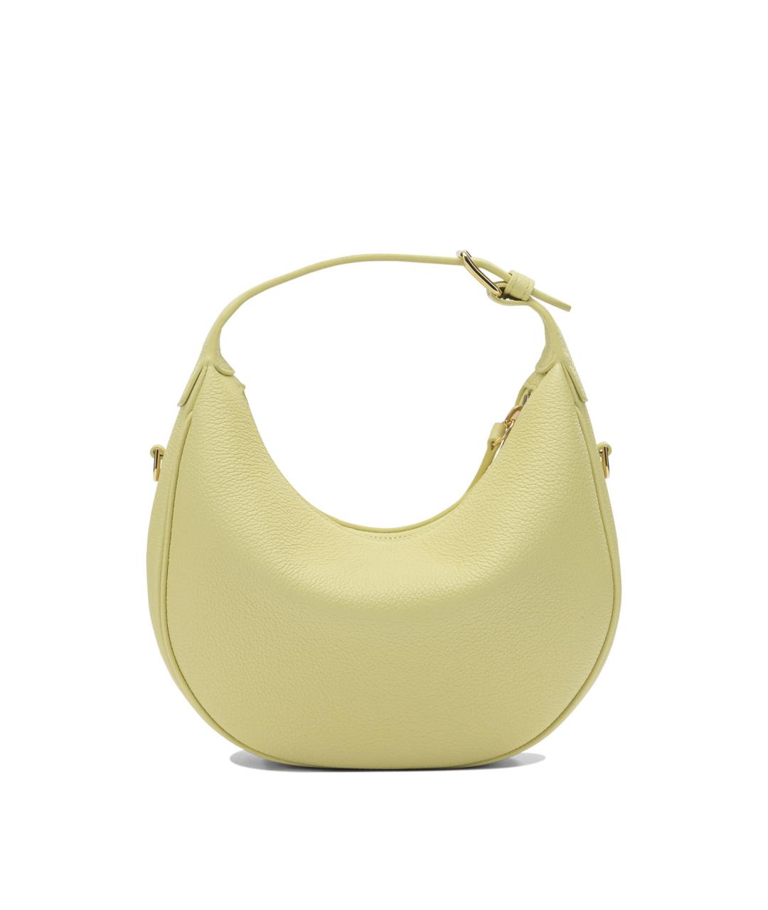 CELINE Желтая кожаная сумка с короткими ручками, фото 3