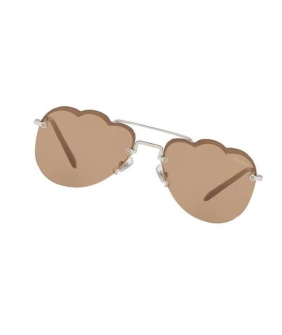 MIU MIU Серые металлические солнцезащитные очки, фото 3