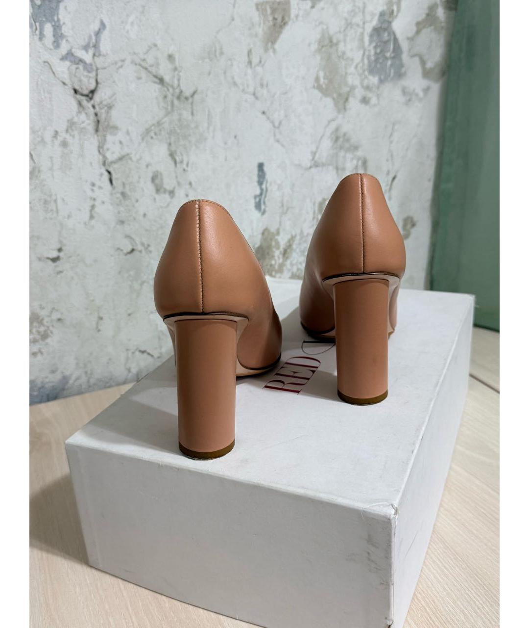 RED VALENTINO Коралловые кожаные туфли, фото 4