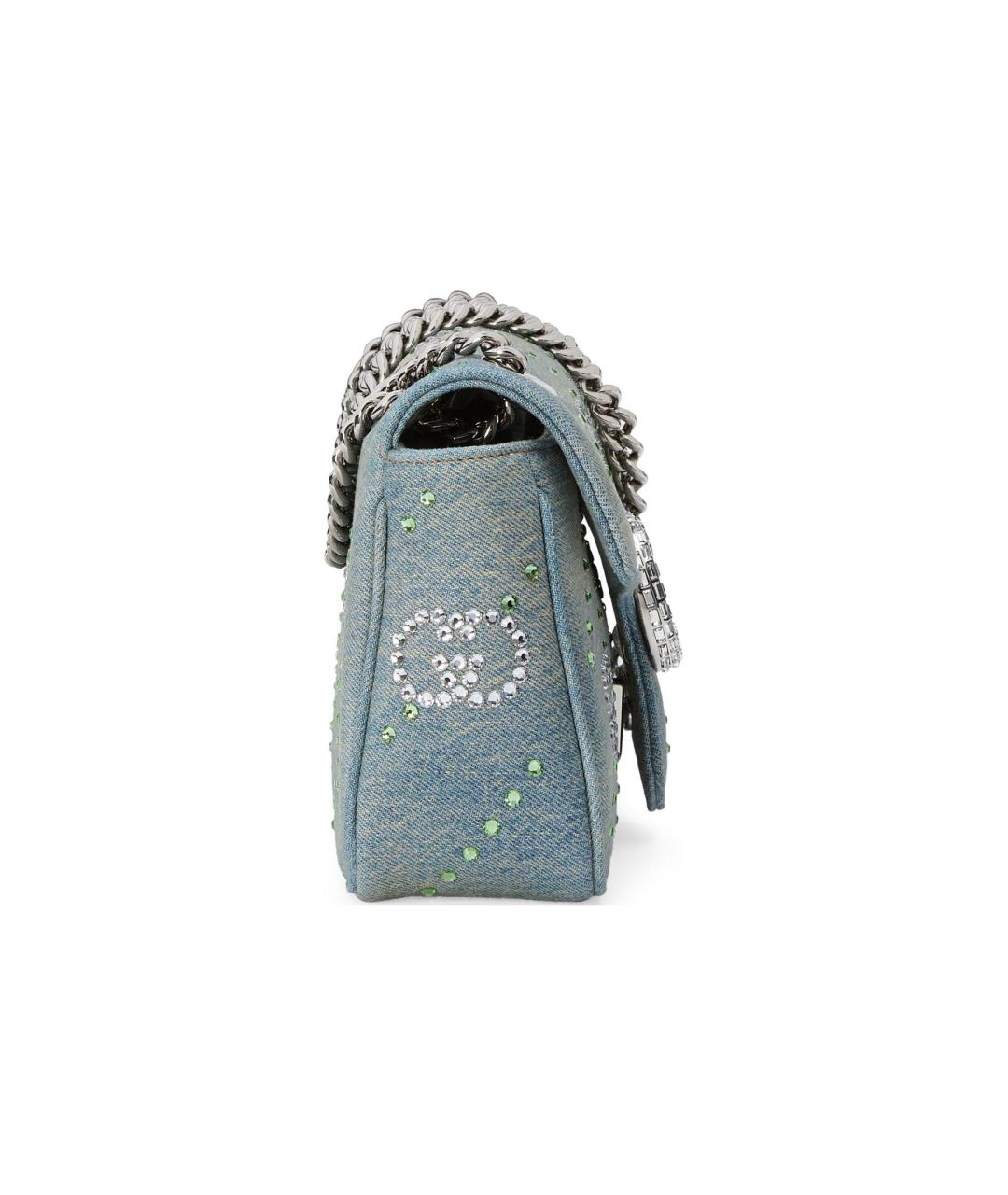 GUCCI Голубая деним сумка через плечо, фото 4