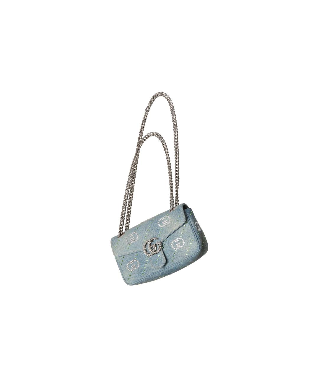 GUCCI Голубая деним сумка через плечо, фото 2