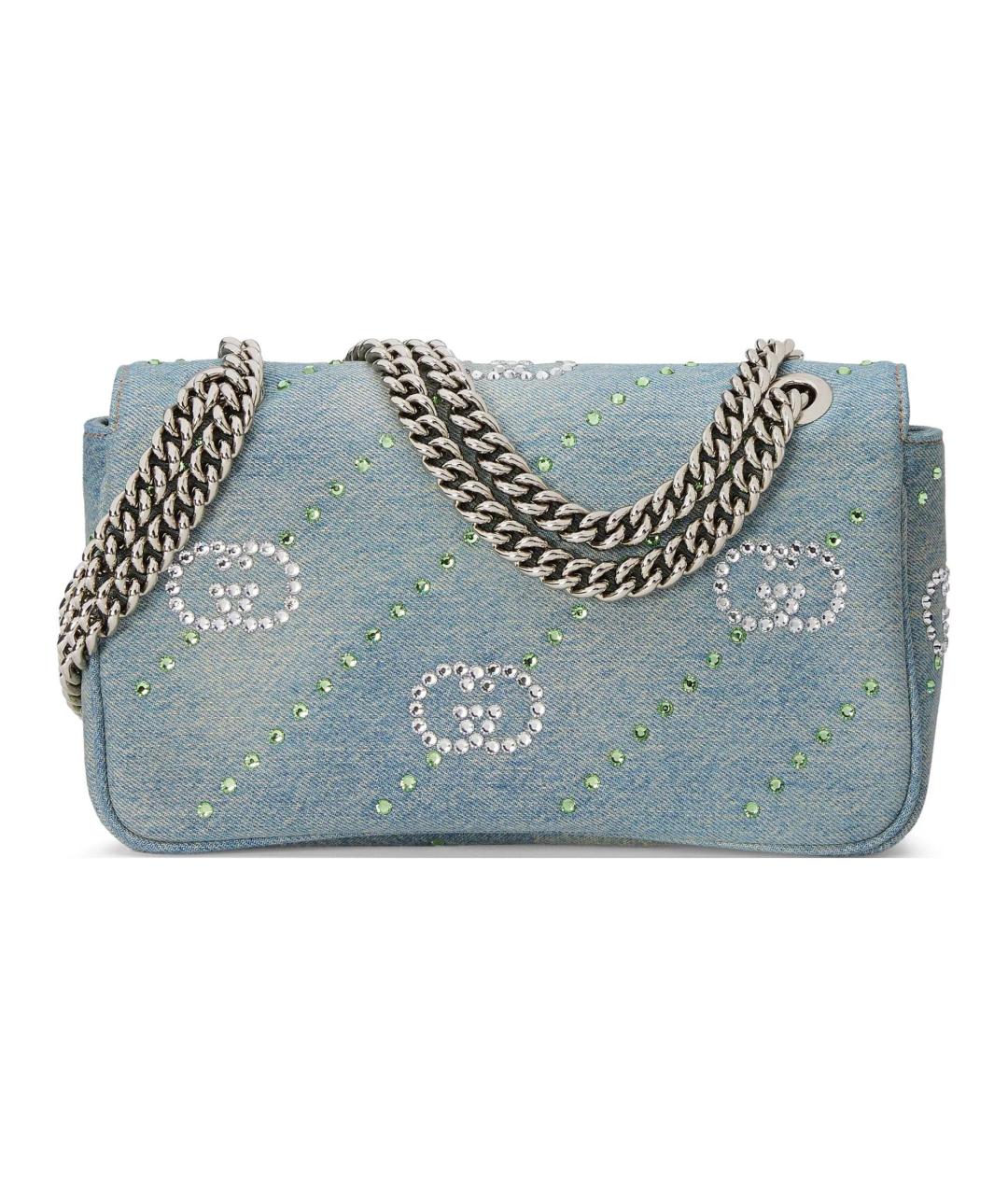 GUCCI Голубая деним сумка через плечо, фото 5