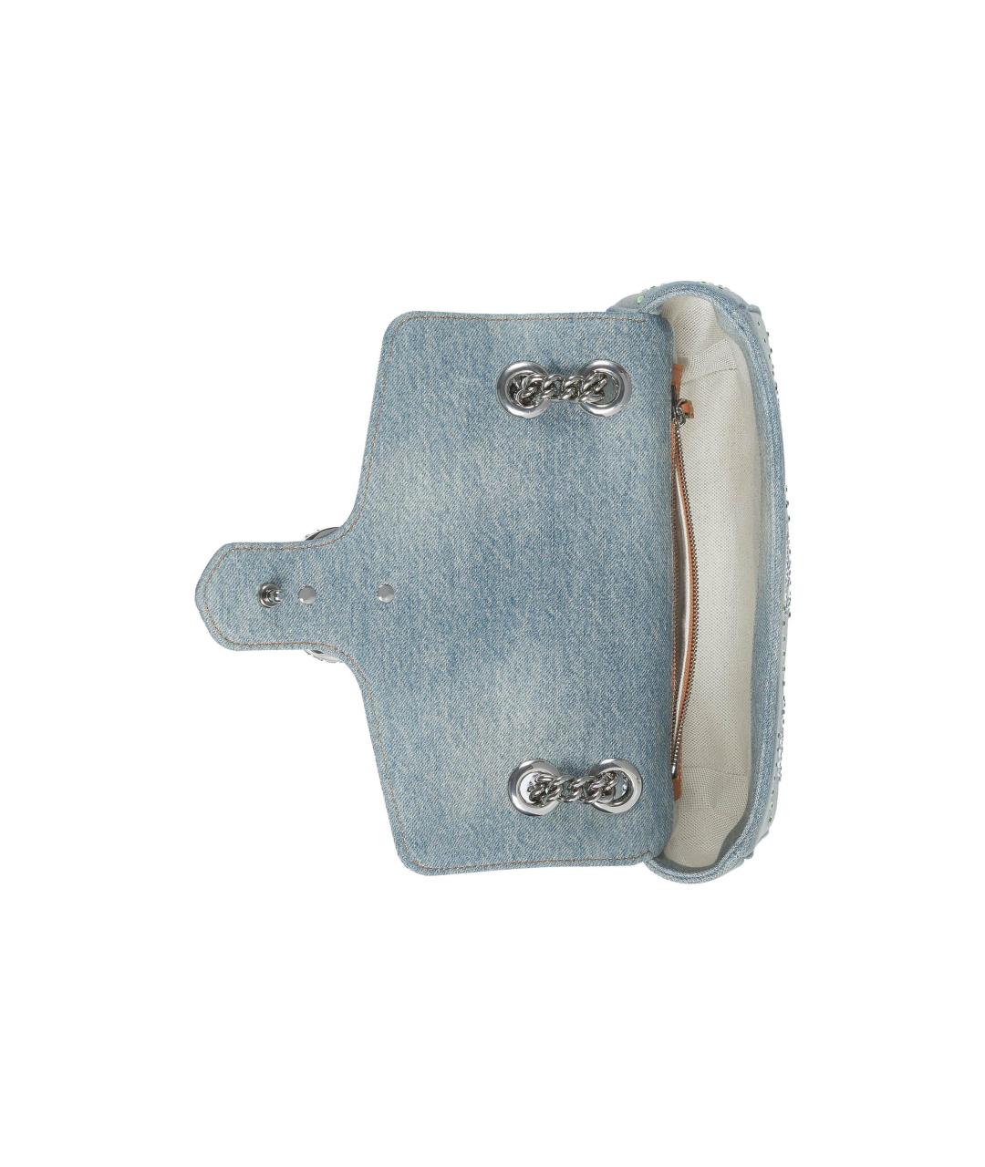 GUCCI Голубая деним сумка через плечо, фото 7