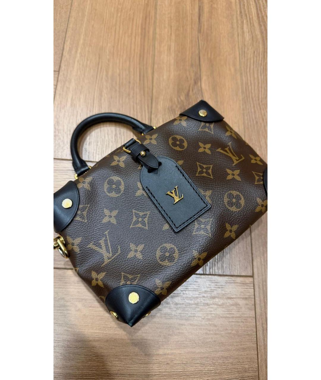 LOUIS VUITTON Коричневая хлопковая сумка с короткими ручками, фото 2