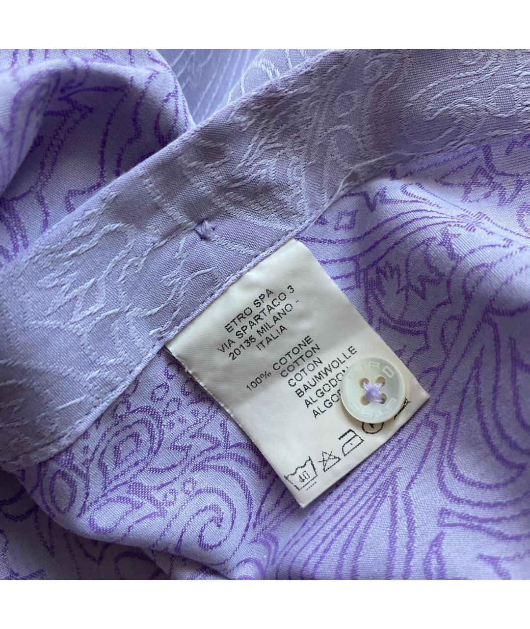 ETRO Фиолетовая хлопковая рубашка, фото 6