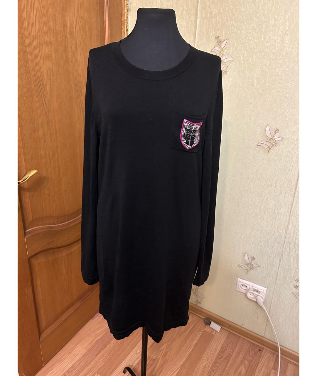 CHANEL Черное шерстяное повседневное платье, фото 9