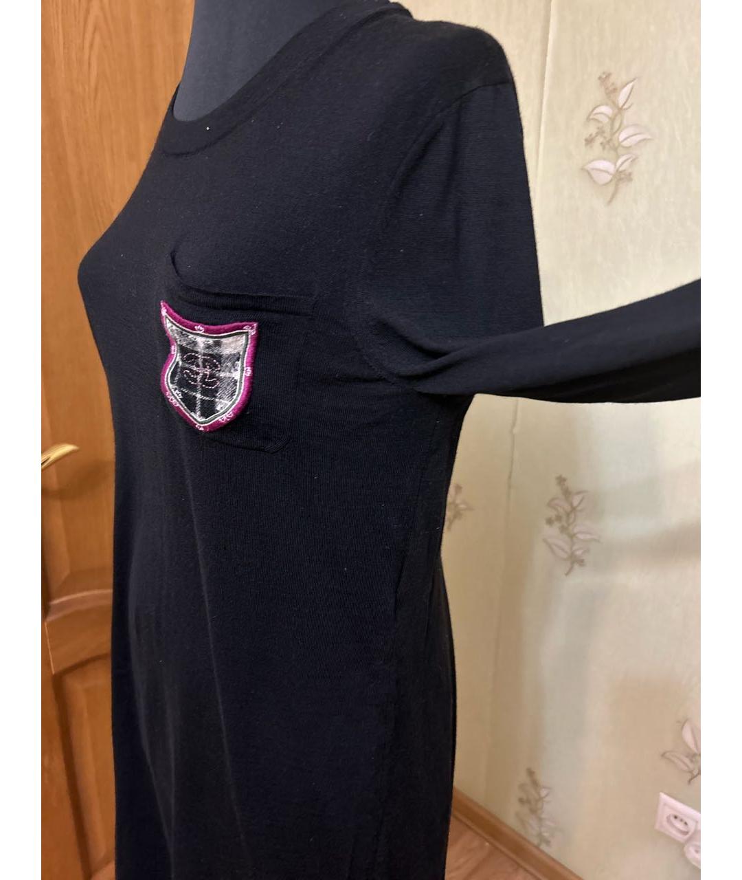 CHANEL Черное шерстяное повседневное платье, фото 6