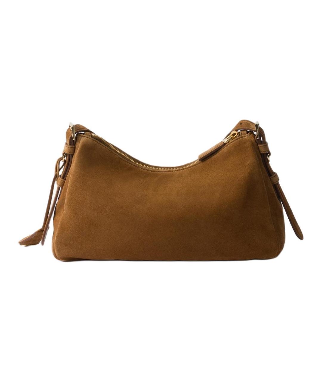 PRADA Коричневая замшевая сумка через плечо, фото 4