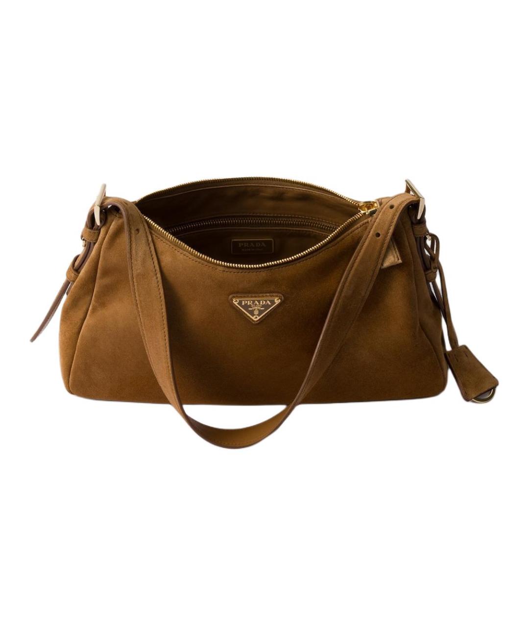 PRADA Коричневая замшевая сумка через плечо, фото 5