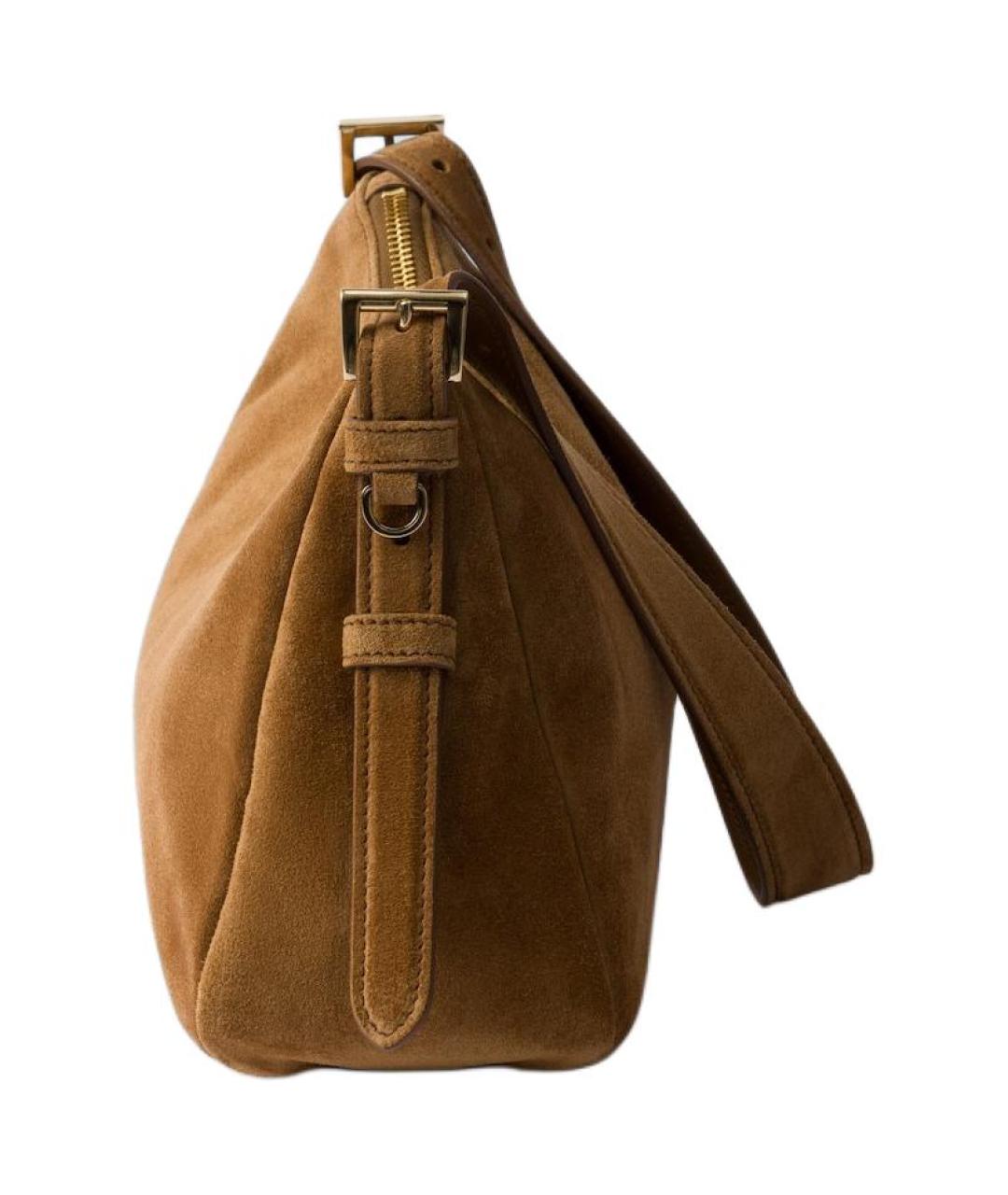 PRADA Коричневая замшевая сумка через плечо, фото 3