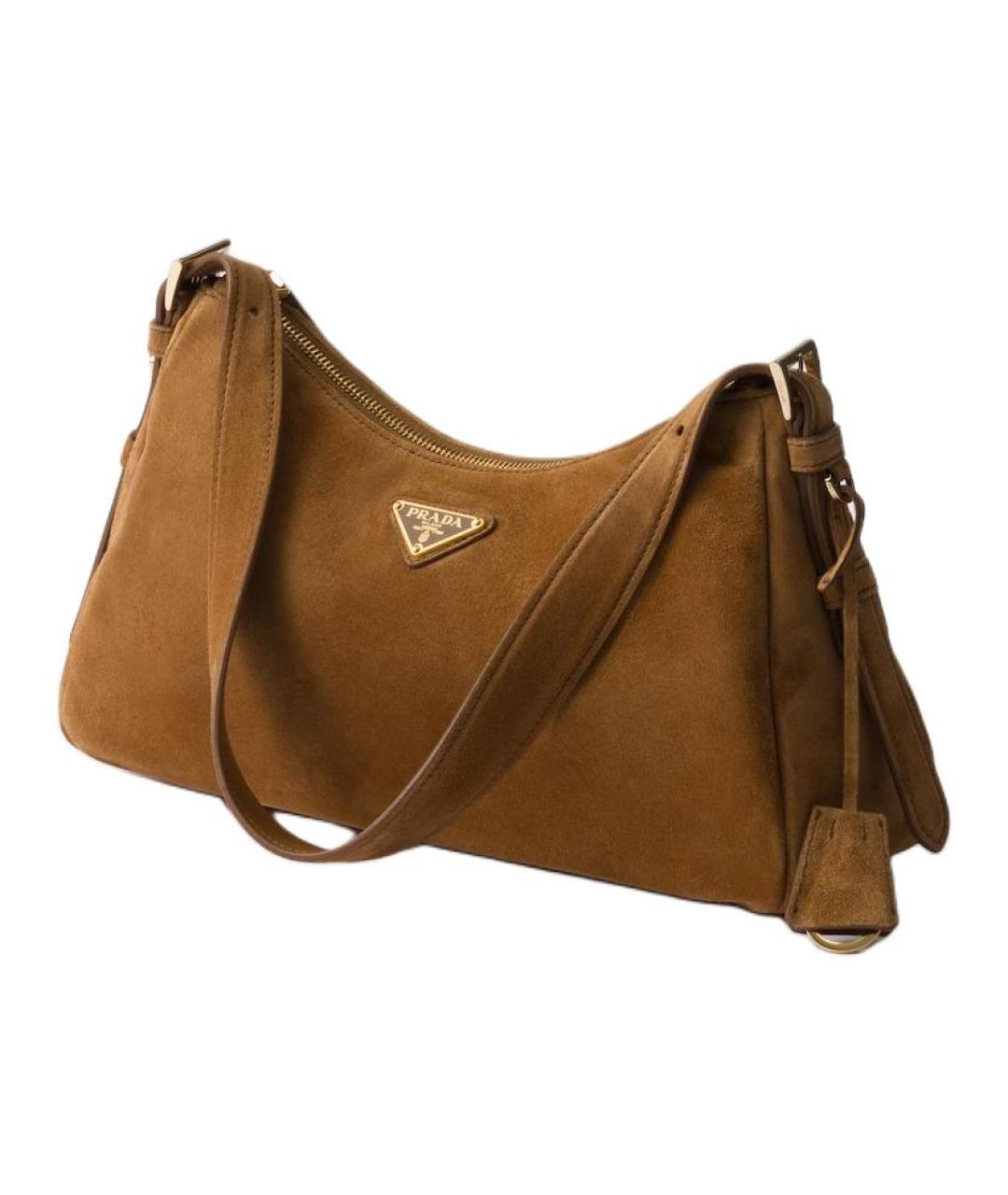 PRADA Коричневая замшевая сумка через плечо, фото 2