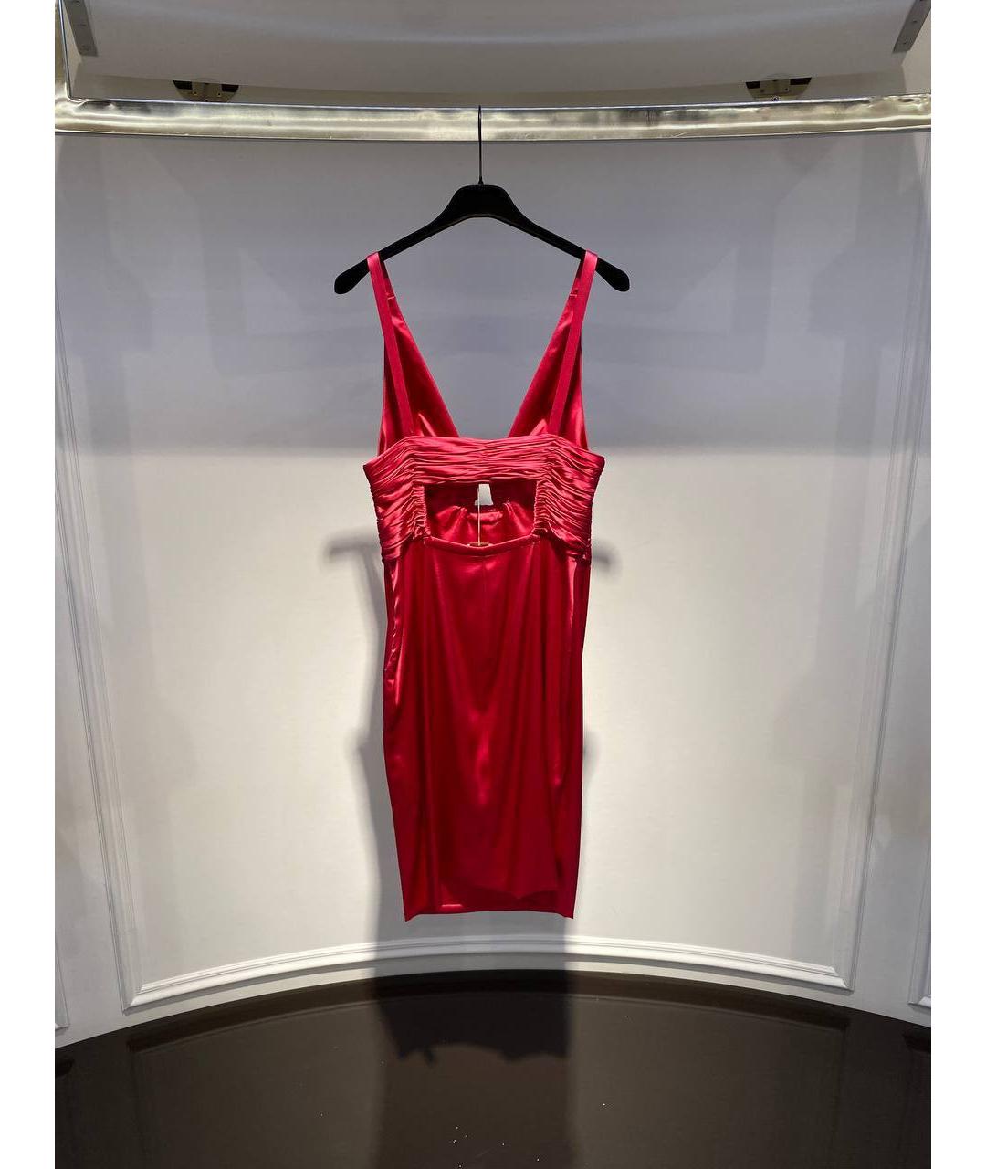 ROBERTO CAVALLI Красное шелковое коктейльное платье, фото 3