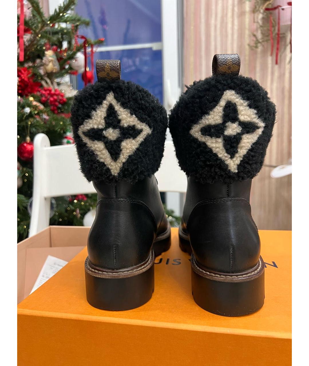 LOUIS VUITTON Черные кожаные ботинки, фото 4