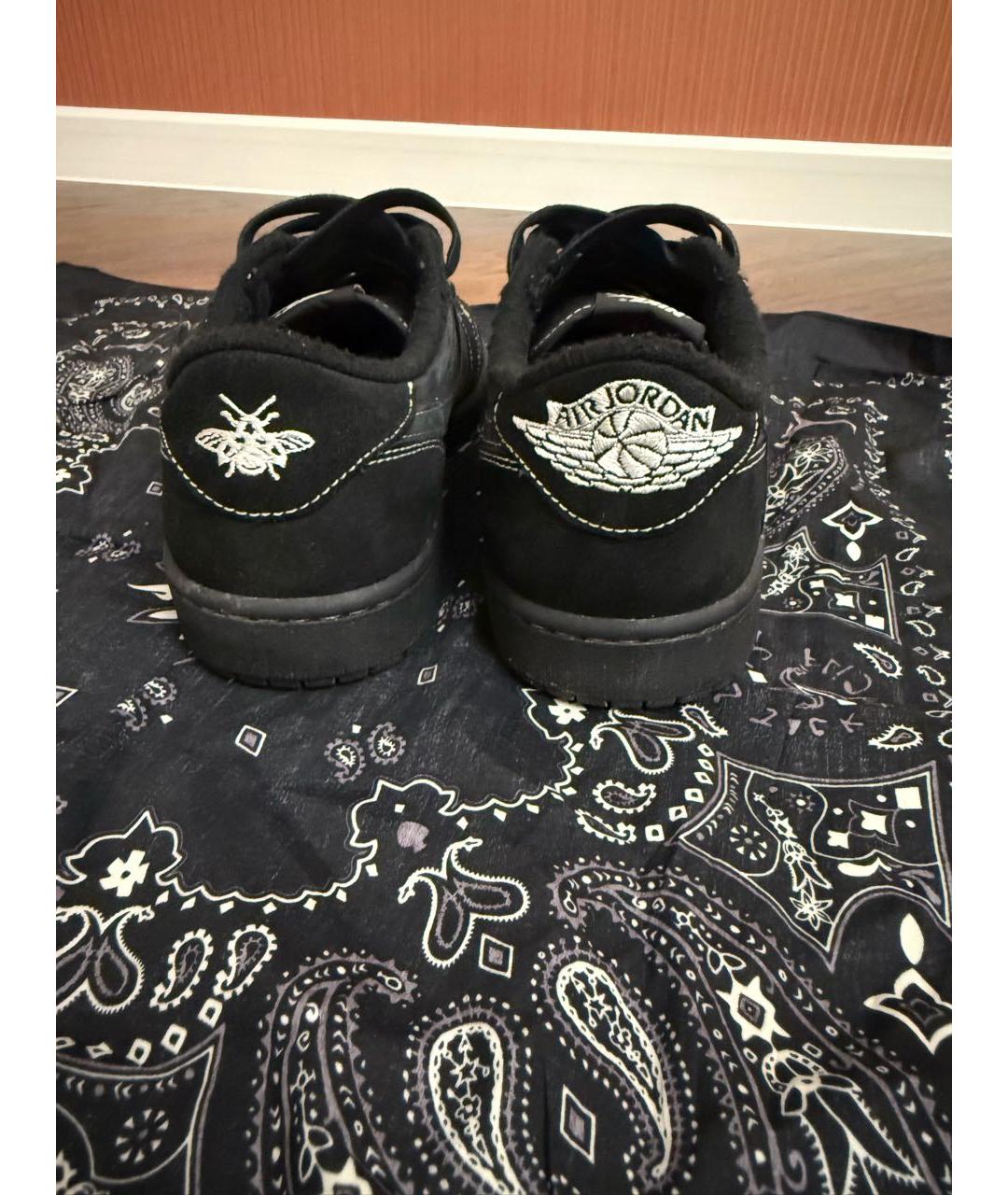 CACTUS JACK BY TRAVIS SCOTT Черные нубуковые низкие кроссовки / кеды, фото 4