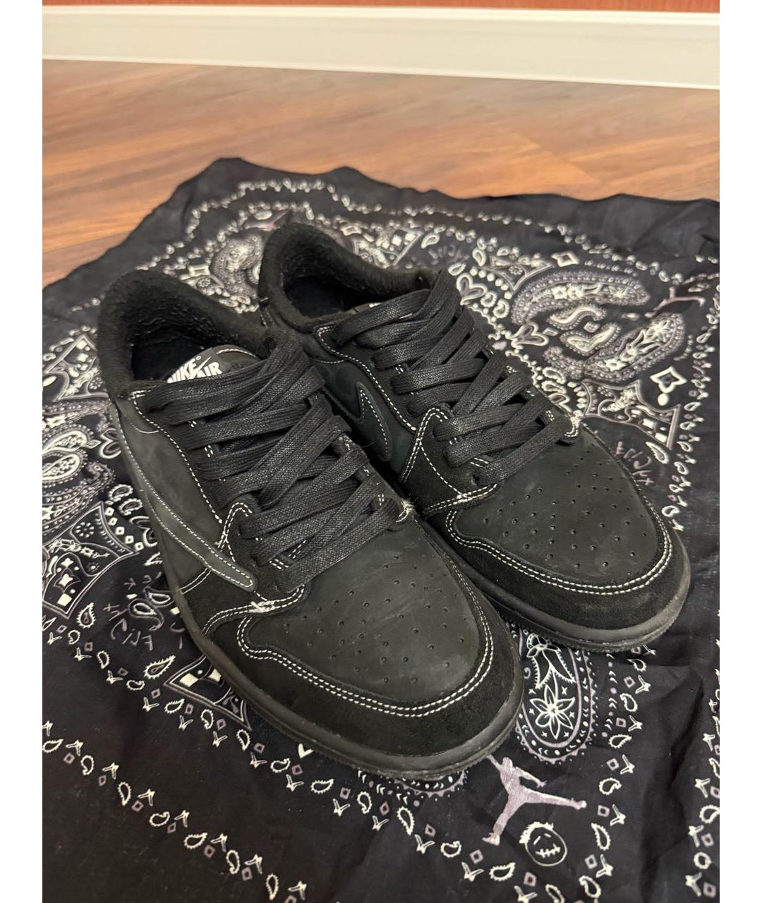 CACTUS JACK BY TRAVIS SCOTT Черные нубуковые низкие кроссовки / кеды, фото 2