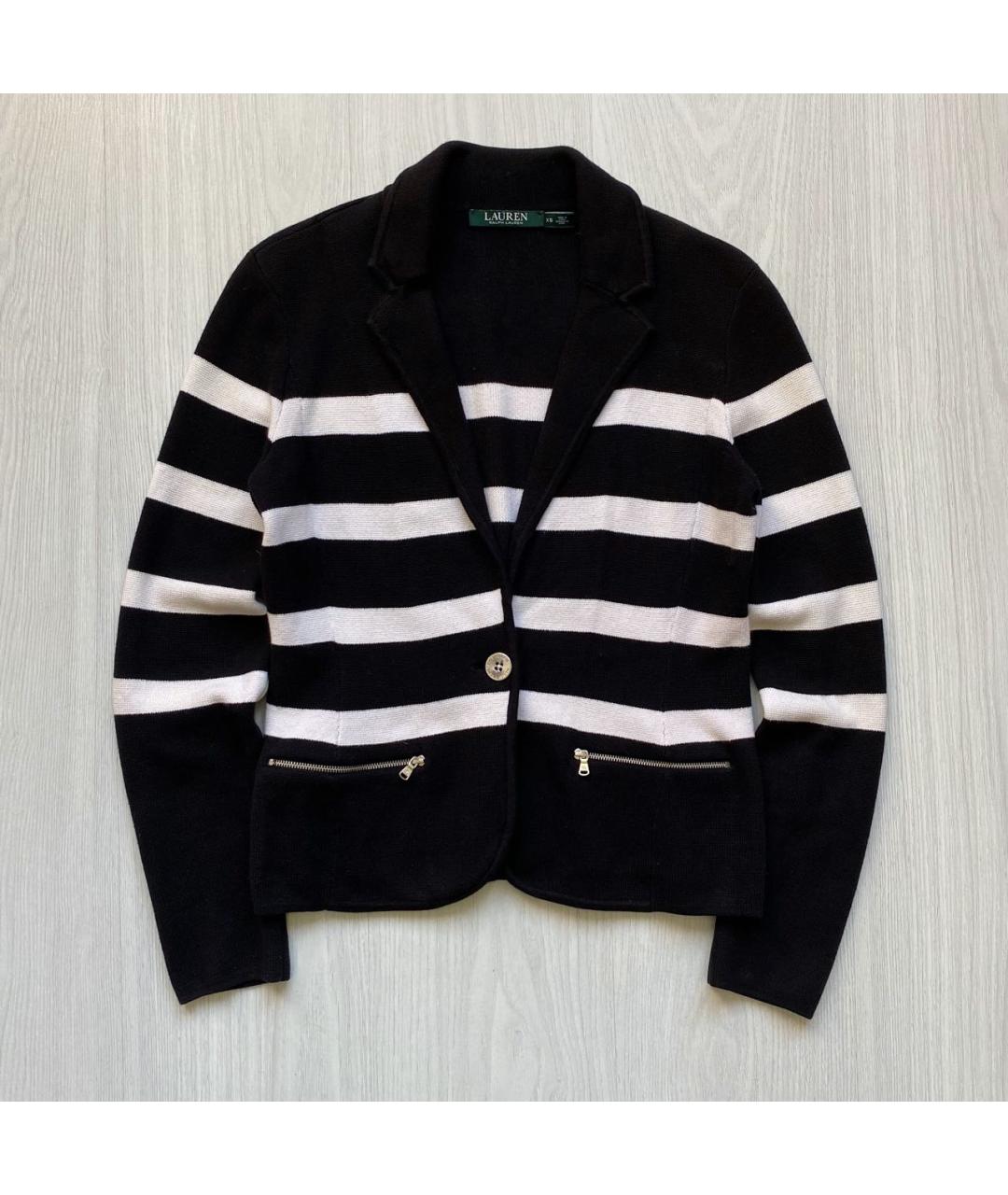 RALPH LAUREN Черный хлопковый кардиган, фото 9