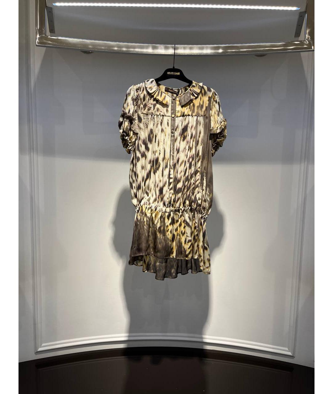 ROBERTO CAVALLI Коричневая шелковая туника, фото 4