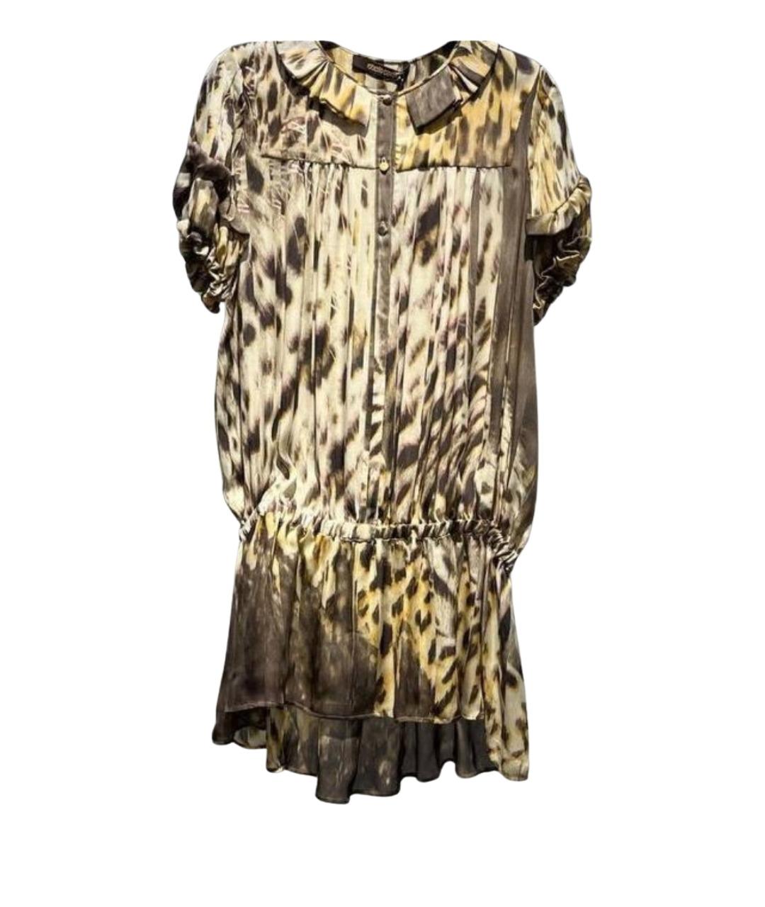 ROBERTO CAVALLI Коричневая шелковая туника, фото 1