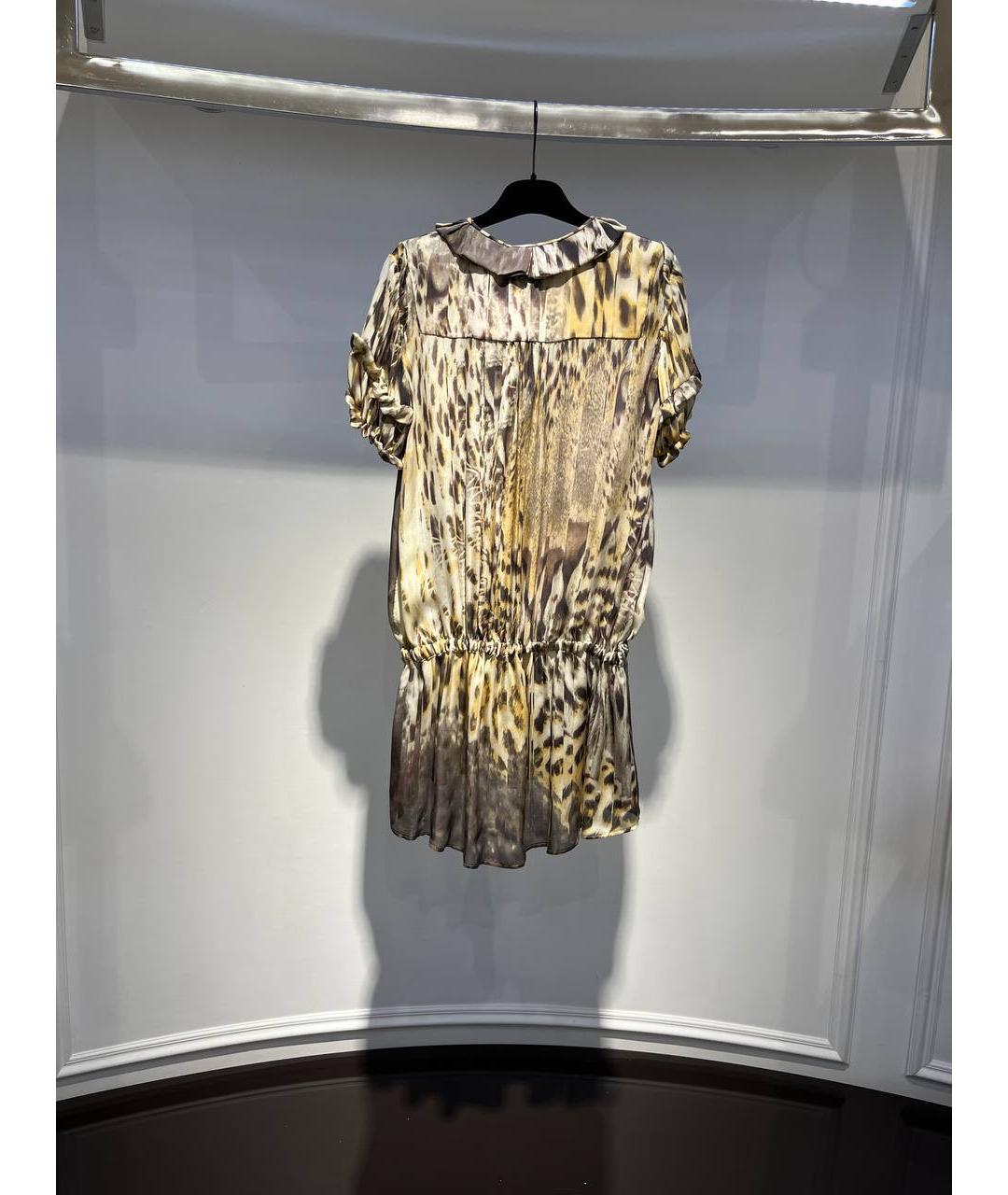 ROBERTO CAVALLI Коричневая шелковая туника, фото 3