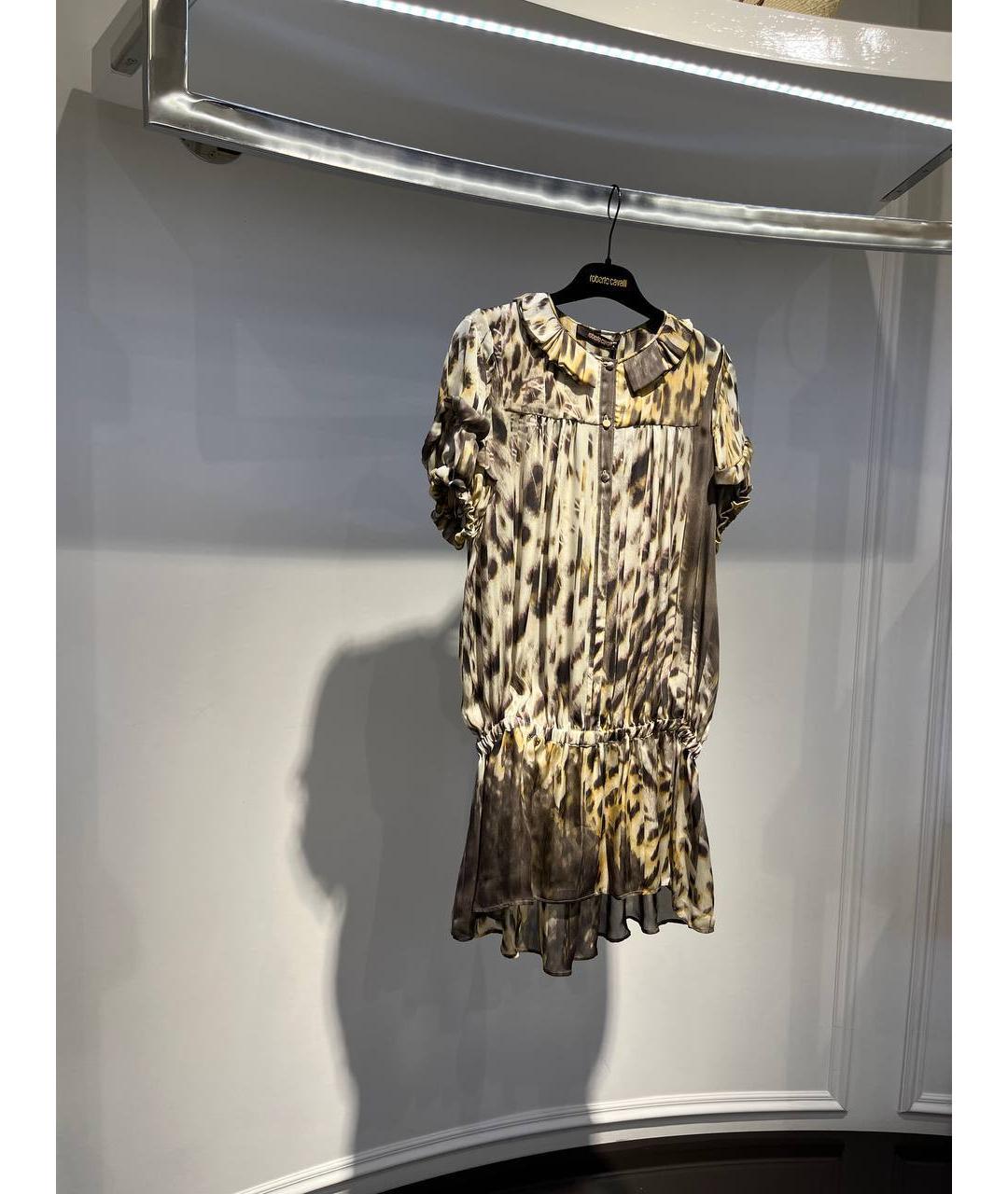 ROBERTO CAVALLI Коричневая шелковая туника, фото 2