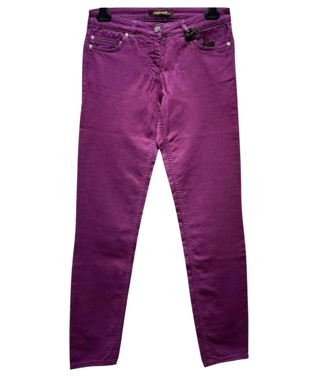 ROBERTO CAVALLI Фиолетовые хлопковые джинсы слим, фото 1
