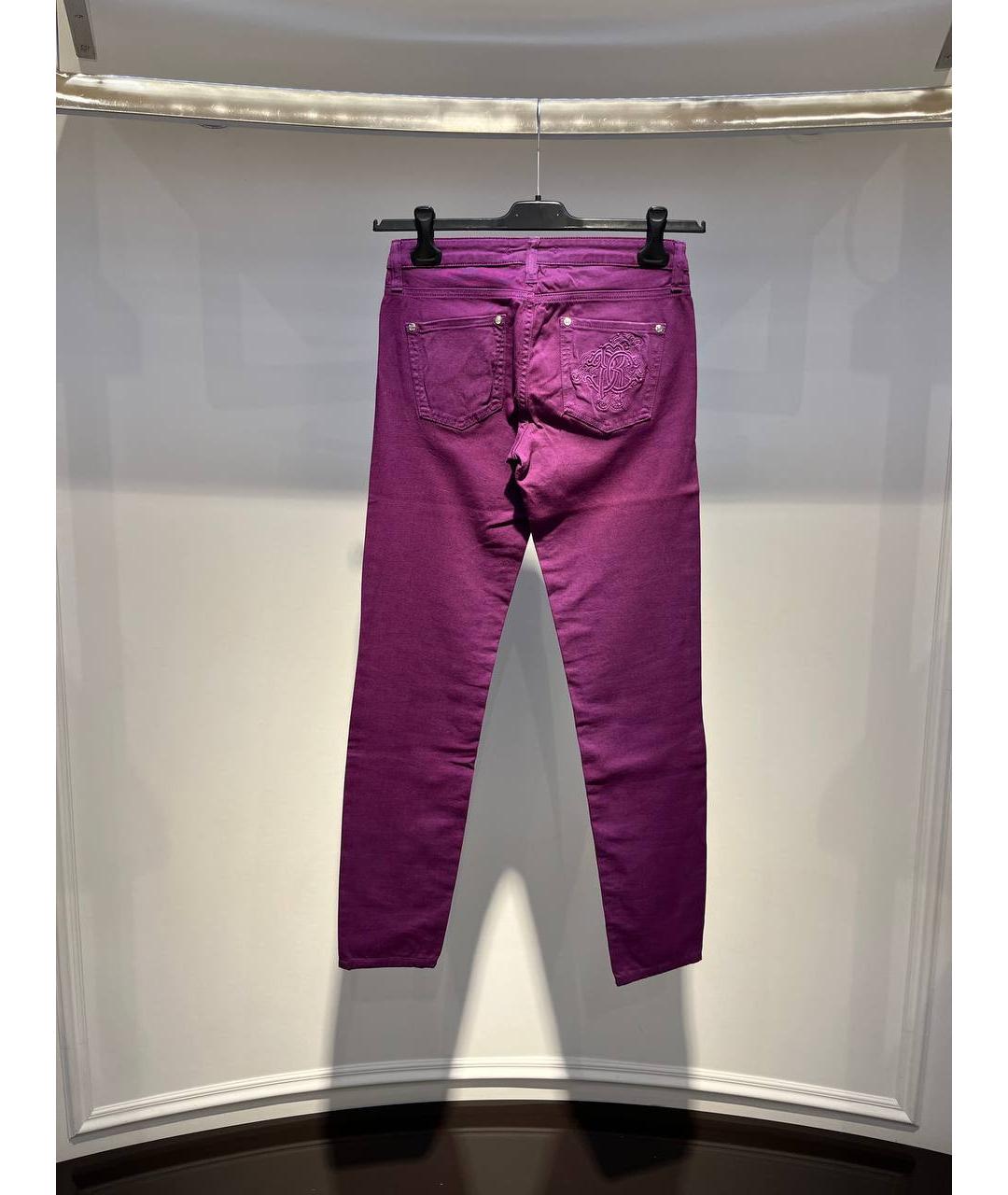 ROBERTO CAVALLI Фиолетовые хлопковые джинсы слим, фото 3